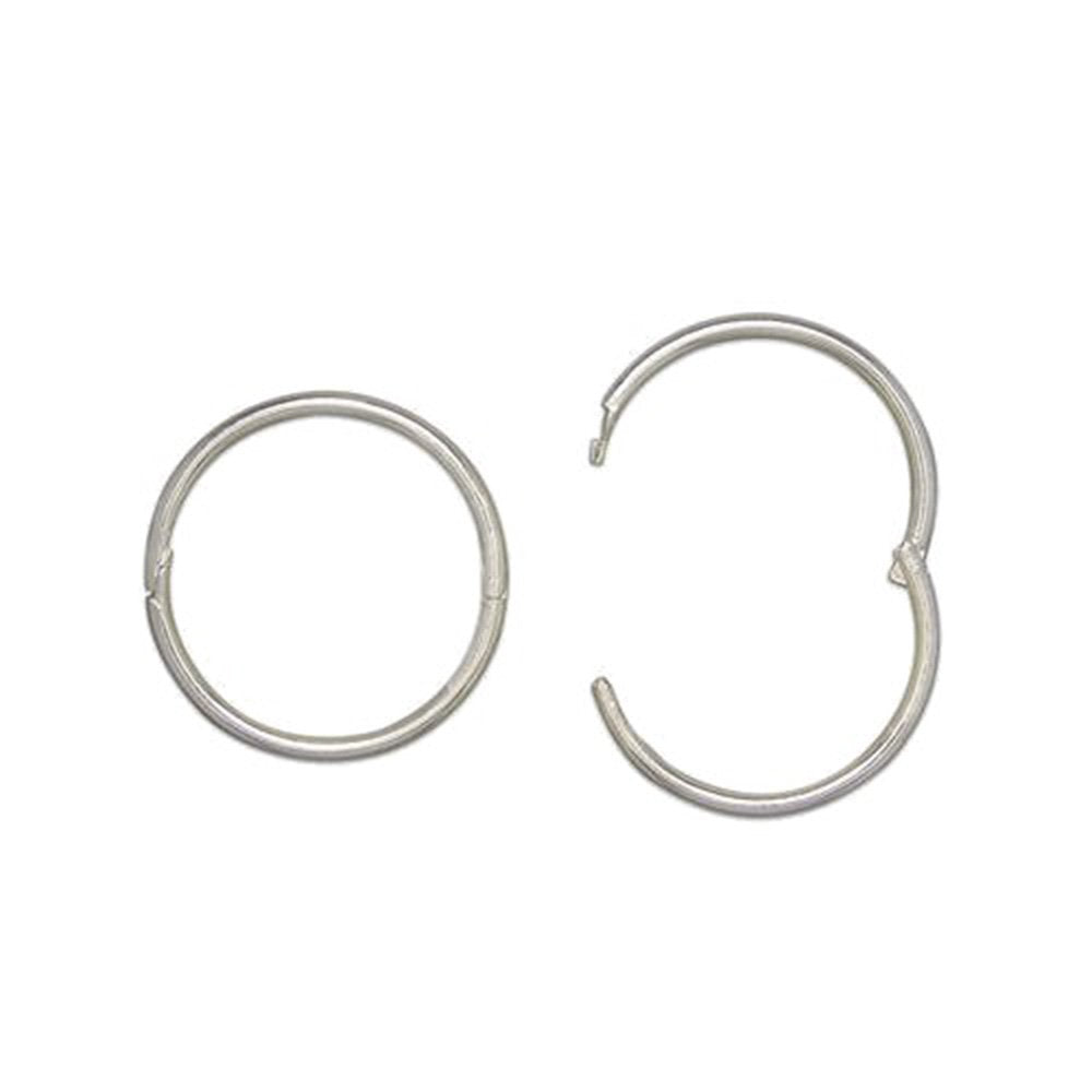 19MM Sterling Silver Hoop Earrings - Hinged Hoops - Plain & Simple