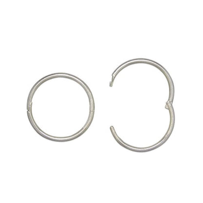 19MM Sterling Silver Hoop Earrings - Hinged Hoops - Plain & Simple