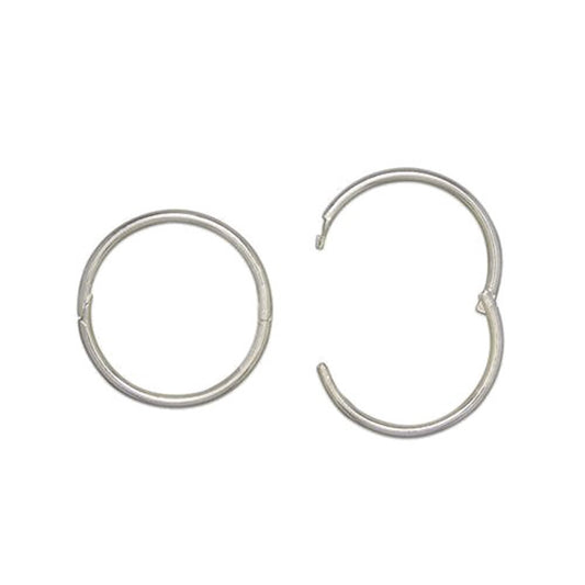 19MM Sterling Silver Hoop Earrings - Hinged Hoops - Plain & Simple