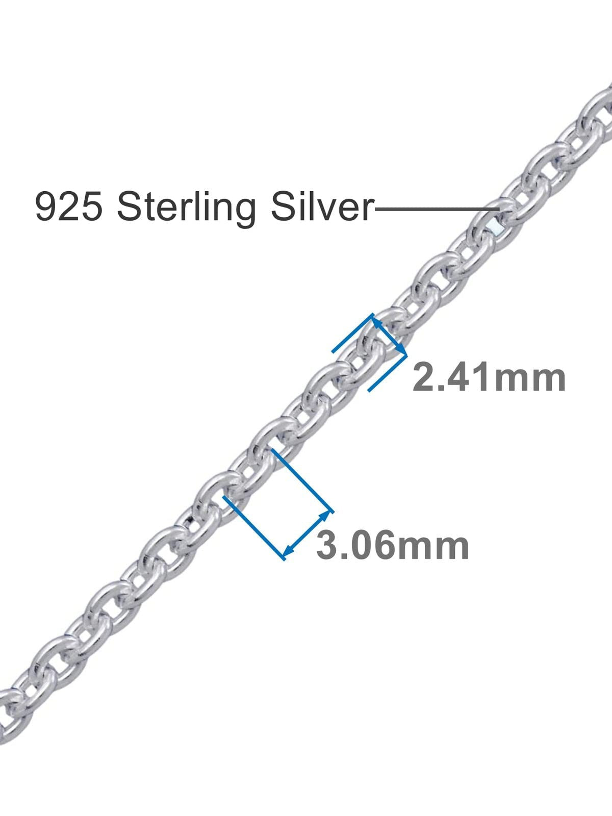 2MM / 2.5MM / 3.4MM Wide Sterling Silver Oval Link CABLE / Belcher Chain Anklet / Ankle Br 