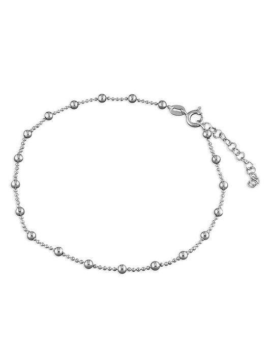 Beaded/Ball & Chain Link Sterling Silver Anklet/Ankle Bracelet/Ankle Chain - 925 Sterling ##beaded-chain-with-bead-balls