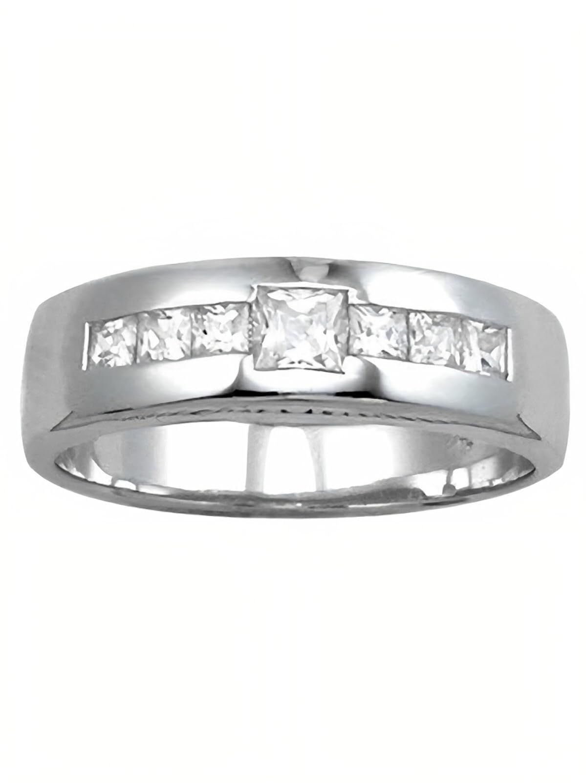 MENS Sterling Silver Ring - Perfect MENS Engagement Ring - CZ Diamond Ring - Promise Ring 