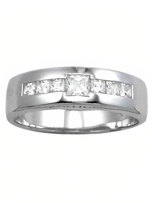 MENS Sterling Silver Ring - Perfect MENS Engagement Ring - CZ Diamond Ring - Promise Ring ##r,s,v,x,y,z,z-1