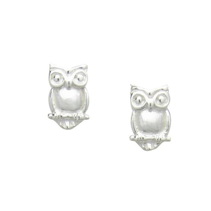 Owl Sterling Silver Stud Earrings/Ear Studs - Cute Design