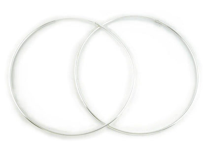 Sterling Silver Continuous Endless Hoop Earrings - 1.5MM Thickness - 70mm, 80mm, 90mm, 100mm, 110mm & 120mm Diameter Available