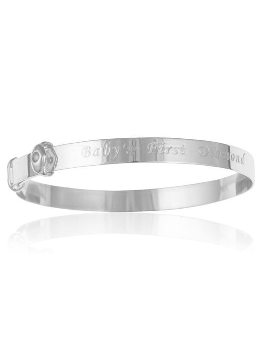 Diamond Set Expanding/Expandable/Adjustable Bangle Bracelet for Baby/Child/Children/Women ##1st-diamond-baby-small