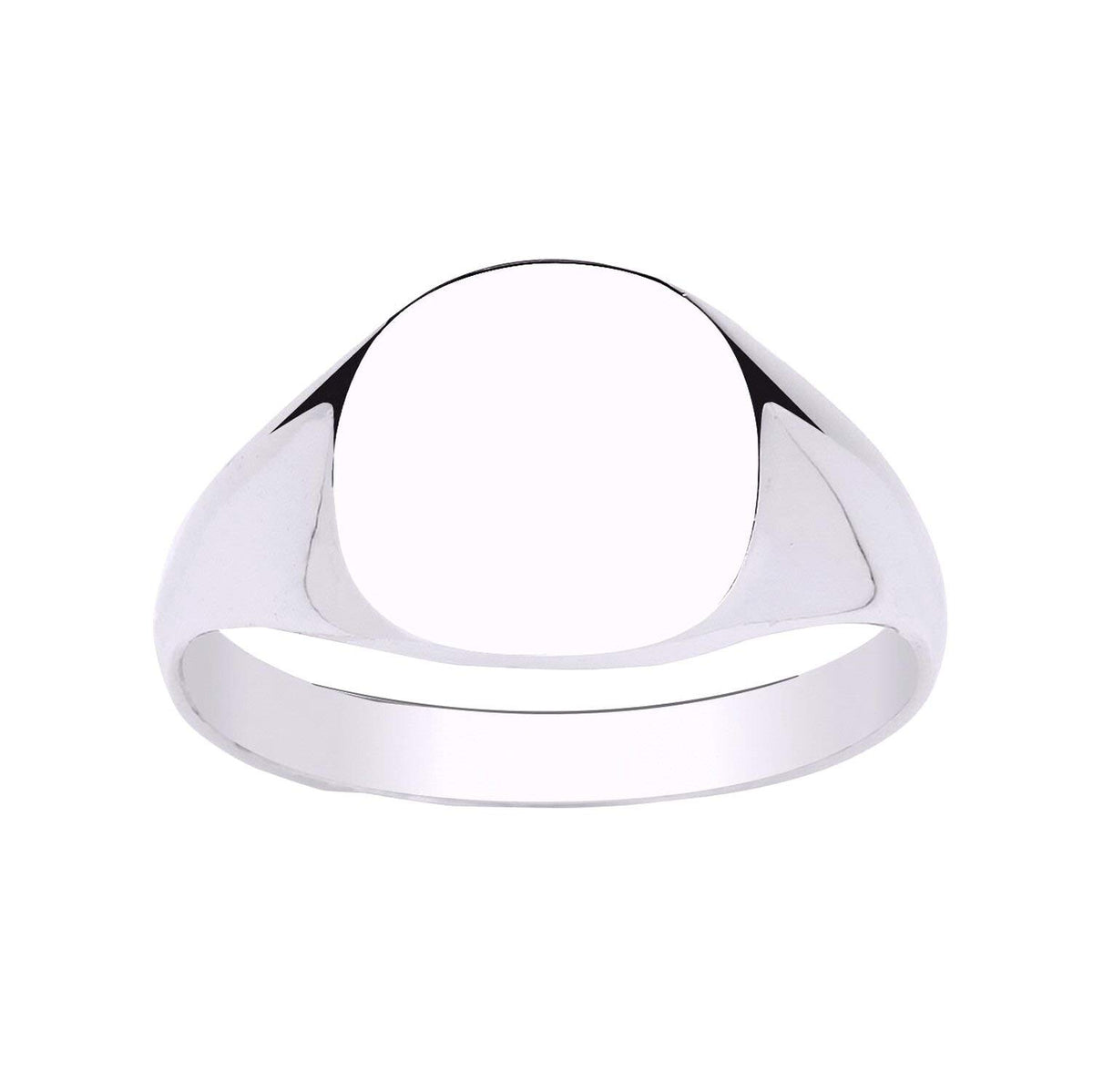 MENS Heavyweight Cushion Square Signet Ring - Engravable - 925 Sterling Silver 