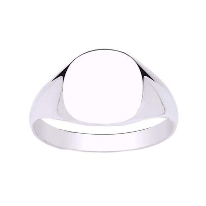 MENS Heavyweight Cushion Square Signet Ring - Engravable - 925 Sterling Silver 
