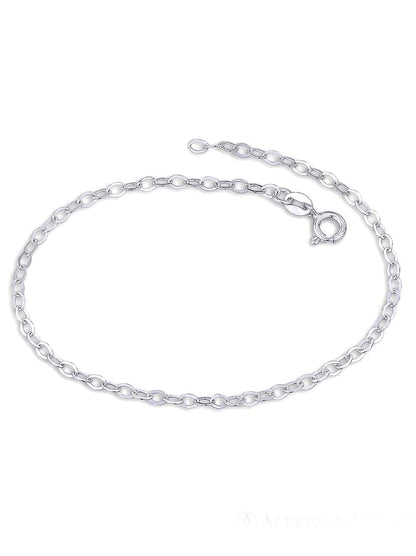 2MM / 2.5MM / 3.4MM Wide Sterling Silver Oval Link CABLE / Belcher Chain Anklet / Ankle Br 