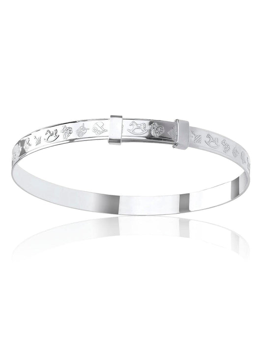 Engraved / Embossed Repeat Pattern Expanding / Expandable / Adjustable Bangle Bracelet for ##1-nursery-baby-large,1-nursery-baby-medium,1-nursery-baby-small