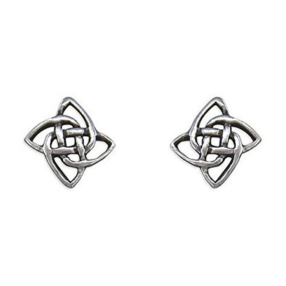 Irish Celtic Knot Sterling Silver Stud Earrings/Ear Studs for Women/Teenage/Girls - 925 Sterling Silver - Unusual Irish Jewellery