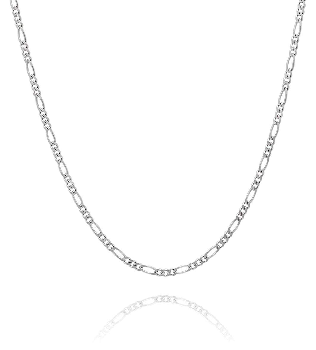 925 Sterling Silver 1.4/2.2/2.8/3.6 MM Figaro Chain Necklace for Women Men Unisex - 16" 18 