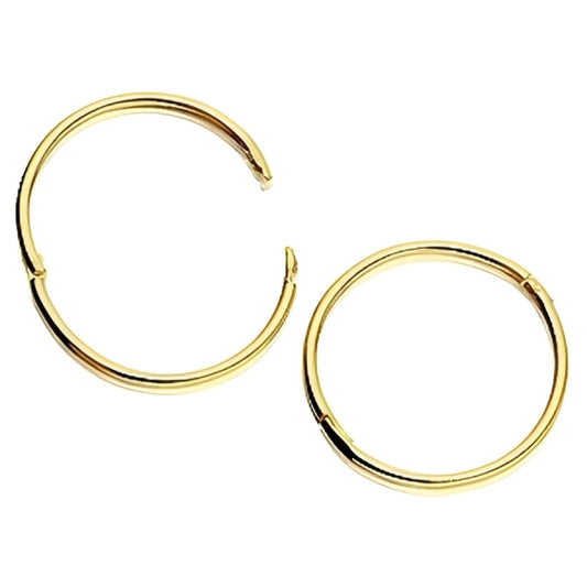 15MM 9ct Yellow Gold Hinged Hoop Earrings - 15MM Diameter