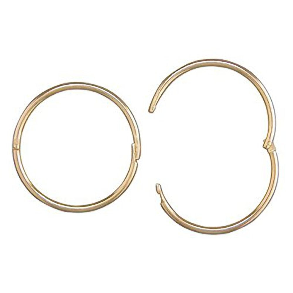 16MM Hinged Plain Hoop Earrings - 9ct Yellow Gold Sleeper Hoop Earrings