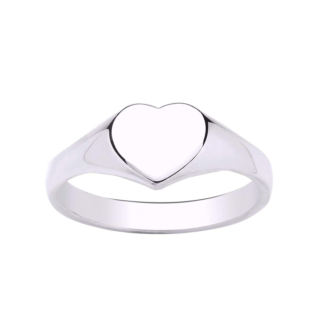 WOMENS Heavyweight HEART Signet Ring - Engravable - 925 Sterling Silver - Available in 3 S 