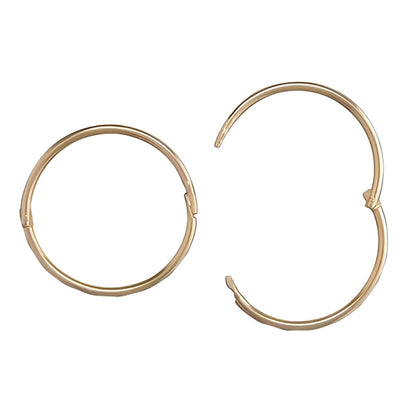 16MM Diamond Cut Faceted Hinged Hoop Earrings - 9ct Yellow Gold Sleeper Hoop Earrings