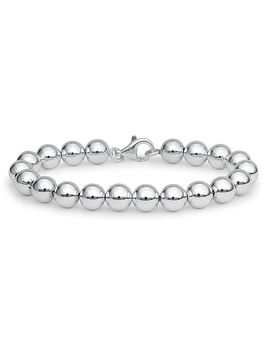 8MM BALL/BEAD Bracelet/Necklace for Women Teenager Girls - 925 Sterling Silver Plated (Hol ##8mm-ball-bracelet