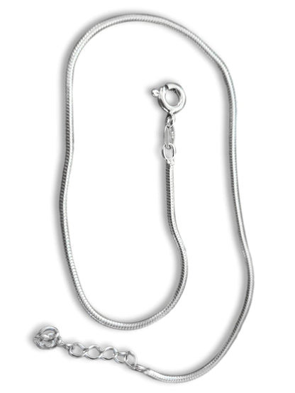 Snake Chain Link Sterling Silver Anklet/Ankle Bracelet/Ankle Chain - 925 Sterling Silver - 
