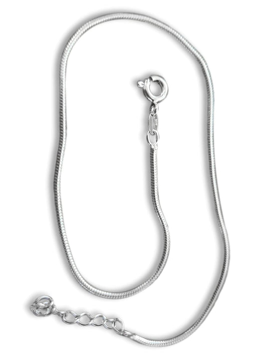 Snake Chain Link Sterling Silver Anklet/Ankle Bracelet/Ankle Chain - 925 Sterling Silver - ##01-snake-10-5-to-11-5,01-snake-9-5-to-10-5