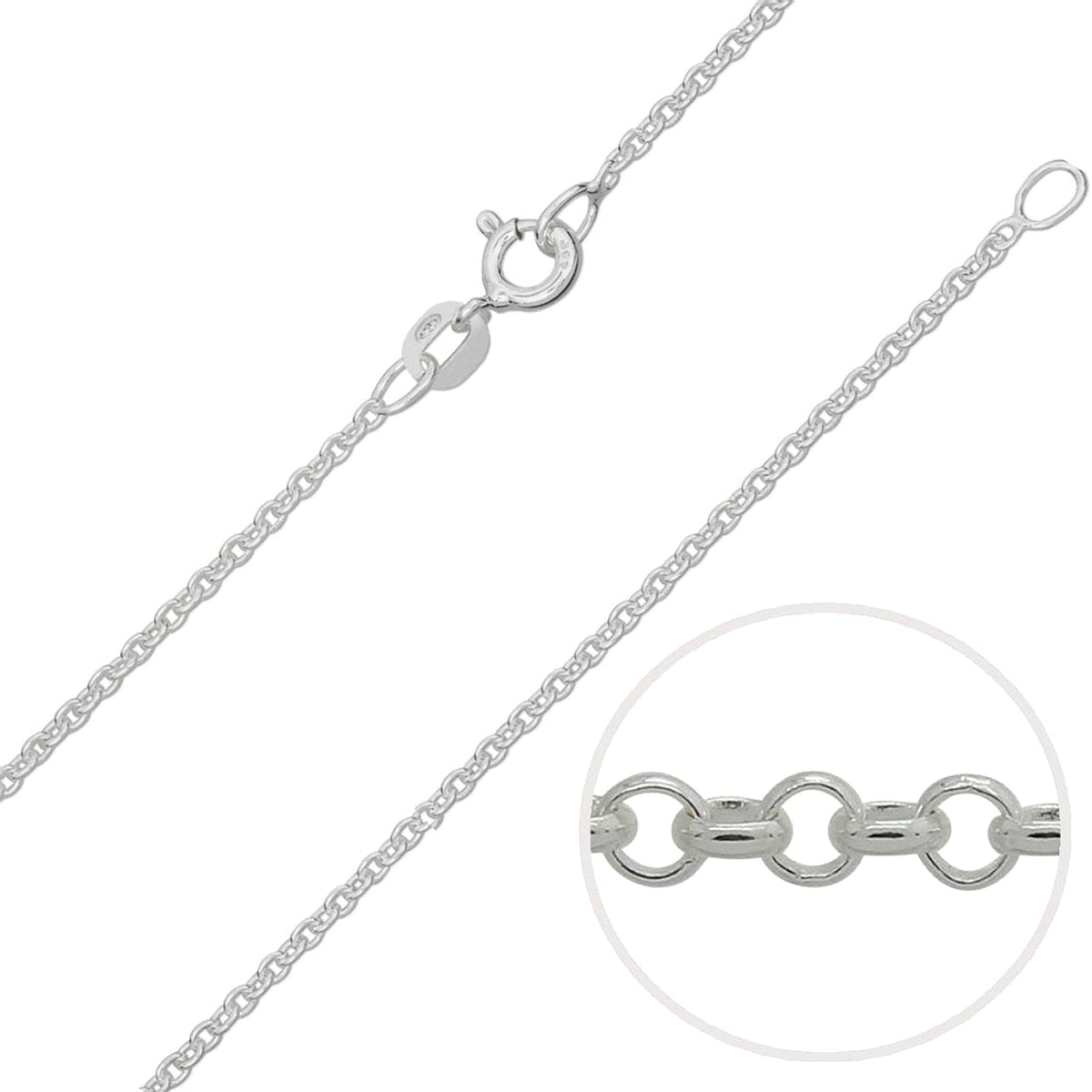 925 Sterling Silver 1.3/1.7/2.0/2.9/3.3 MM Belcher/Rolo Chain Necklace for Women Men Unise 
