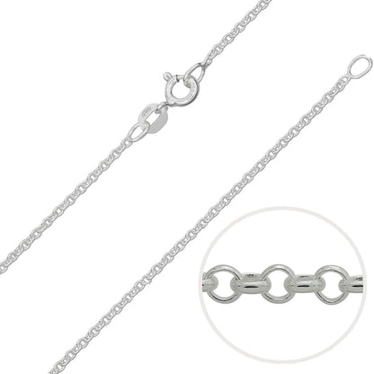 925 Sterling Silver 1.3/1.7/2.0/2.9/3.3 MM Belcher/Rolo Chain Necklace for Women Men Unise 