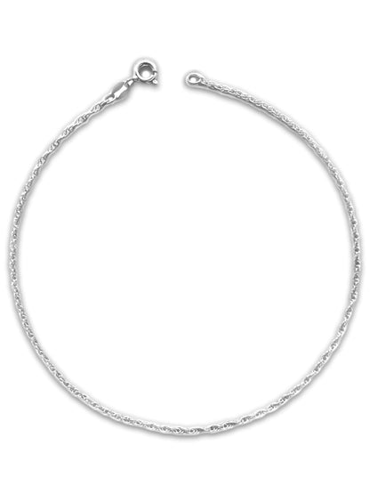 Rope/Prince of Wales/Singapore Chain Sterling Silver Anklet/Ankle Bracelet/Ankle Chain - 9 