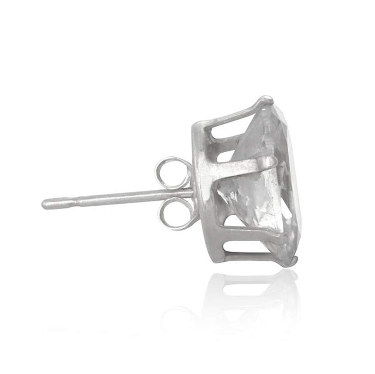 10MM Oval Cut CZ Birthstone Stud Earrings/Ear Studs for Women - 925 Sterling Silver