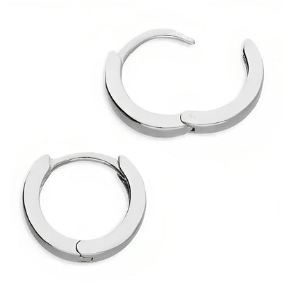 10MM Sterling Silver Huggie Hinged Hoop Earrings for Women Men Unisex - 925 Sterling Silve 