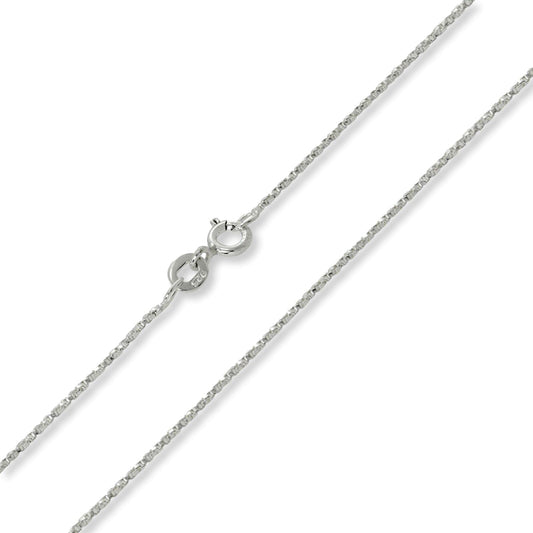 925 Sterling Silver 0.8/1.3/1.7mm Width TWISTED Venetian Square Link BOX CHAIN Necklace fo ##1-0-8mm