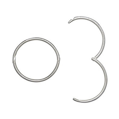 16MM Sterling Silver Square/Flat Edged Half Hinged Hoop Earrings for Women/Teenage/Girls - 925 Sterling Silver - Plain & Simple Faceted Hinged