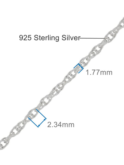 Twisted Prince of Wales Chain Sterling Silver Bracelet for Women/Teenager/Girls - 925 Sterling Silver - 7.5" Inch/19 cm - Ideal Everyday Thin Bracelet