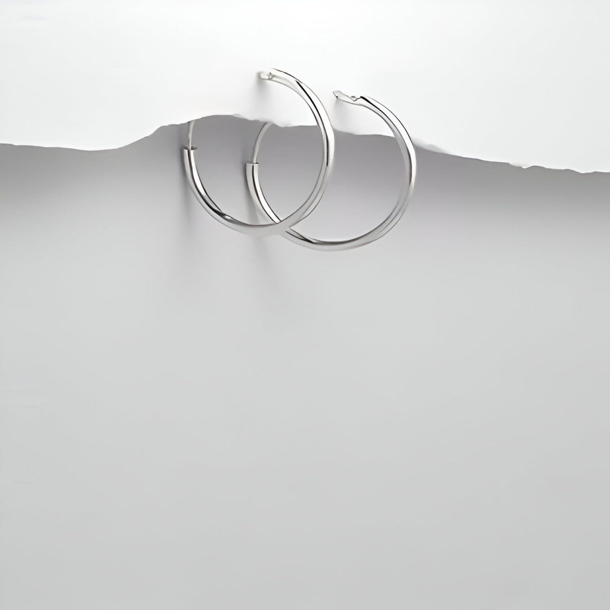 10MM Sterling Silver SMALL Plain Simple Polished Top Hinged Endless Hoop Earrings - Fine Circle Round Hoop Sleeper Earrings for Women/Teenagers/Girls