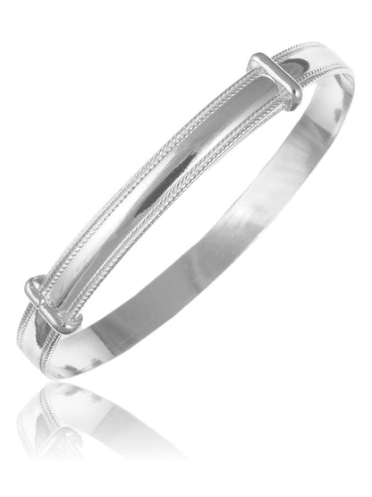 Plain Polished Expanding / Expandable / Adjustable Bangle Bracelet for Baby/Child/Children 