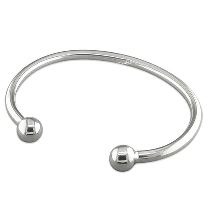 Solid Torque Sterling Silver Cuff Bangle Bracelet - Silver Bangle - UNISEX. L9360