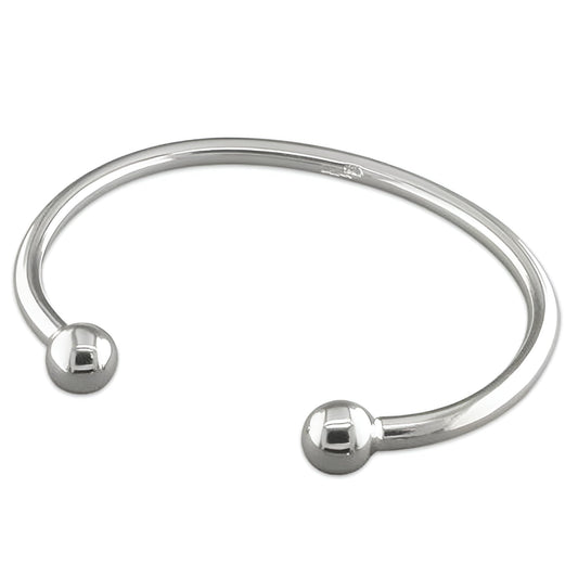 Solid Torque Sterling Silver Cuff Bangle Bracelet - Silver Bangle - UNISEX. L9360
