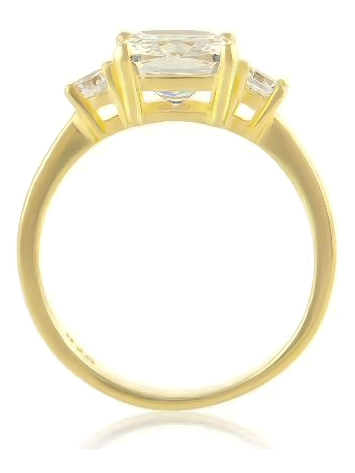 WOMENS Diamond Cubic Zirconia (CZ) Engagement Ring - Replica Duchess Meghan Markle Ring - 925 Sterling Silver With Yellow Gold Plating