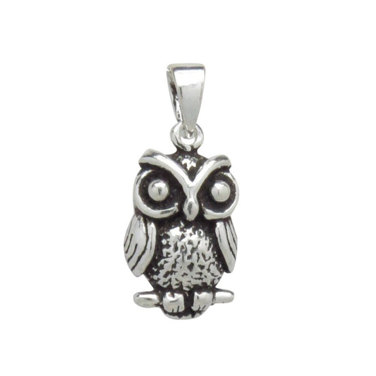 Little Owl Sterling Silver Pendant Necklace - WITHOUT A Chain or On 16", 18" or 20" Inch C ##16-inches,20-inches,pendant-only-no-chain