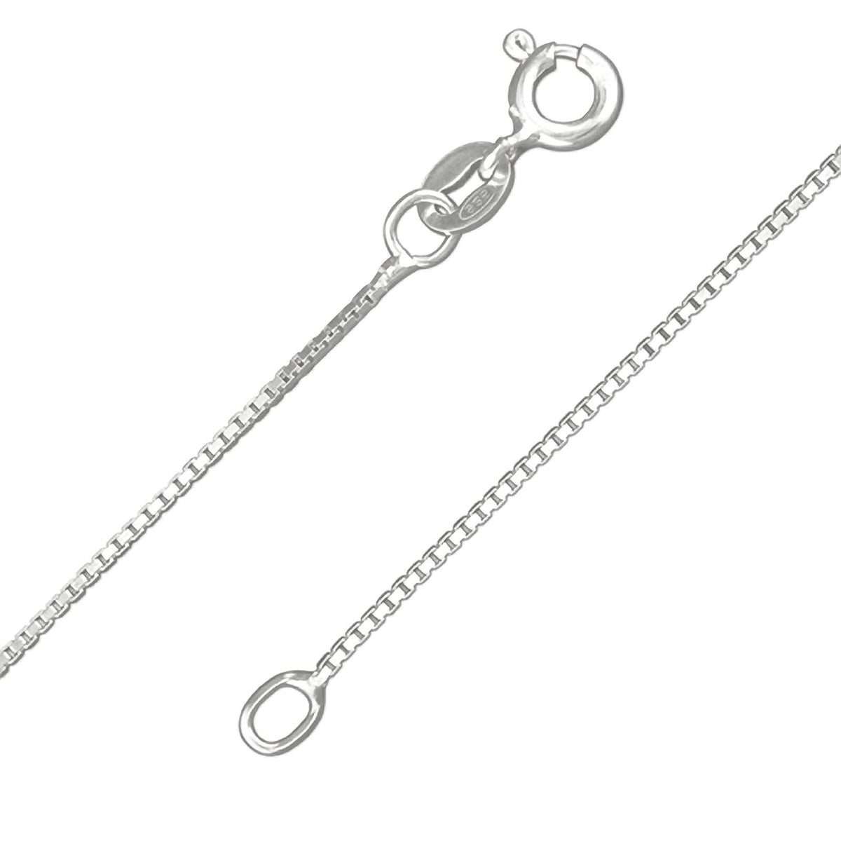 925 Sterling Silver 0.80mm /1mm Width Box Link/Square Link Chain Necklace for Women Men Gi 