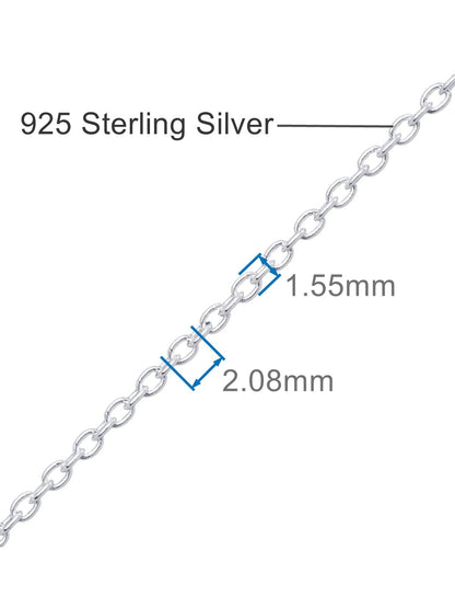 1.5MM Wide Extra Large/Length Sterling Silver Fine CABLE / Belcher Chain Anklet / Ankle Bracelet / Ankle Chain - 925 Sterling Silver - 10" 11" 12" Inch - Oval Links - Anklets for Women