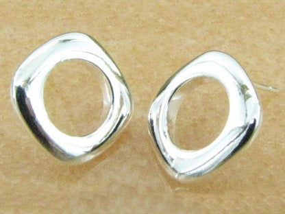 CUSHION Style Stud Earrings/Ear Studs for Women/Teenage/Girls - 925 Sterling Silver Plated