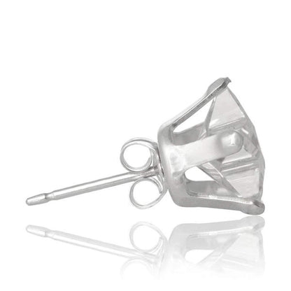 4MM Star Cut CZ Birthstone Stud Earrings/Ear Studs for Women - 925 Sterling Silver