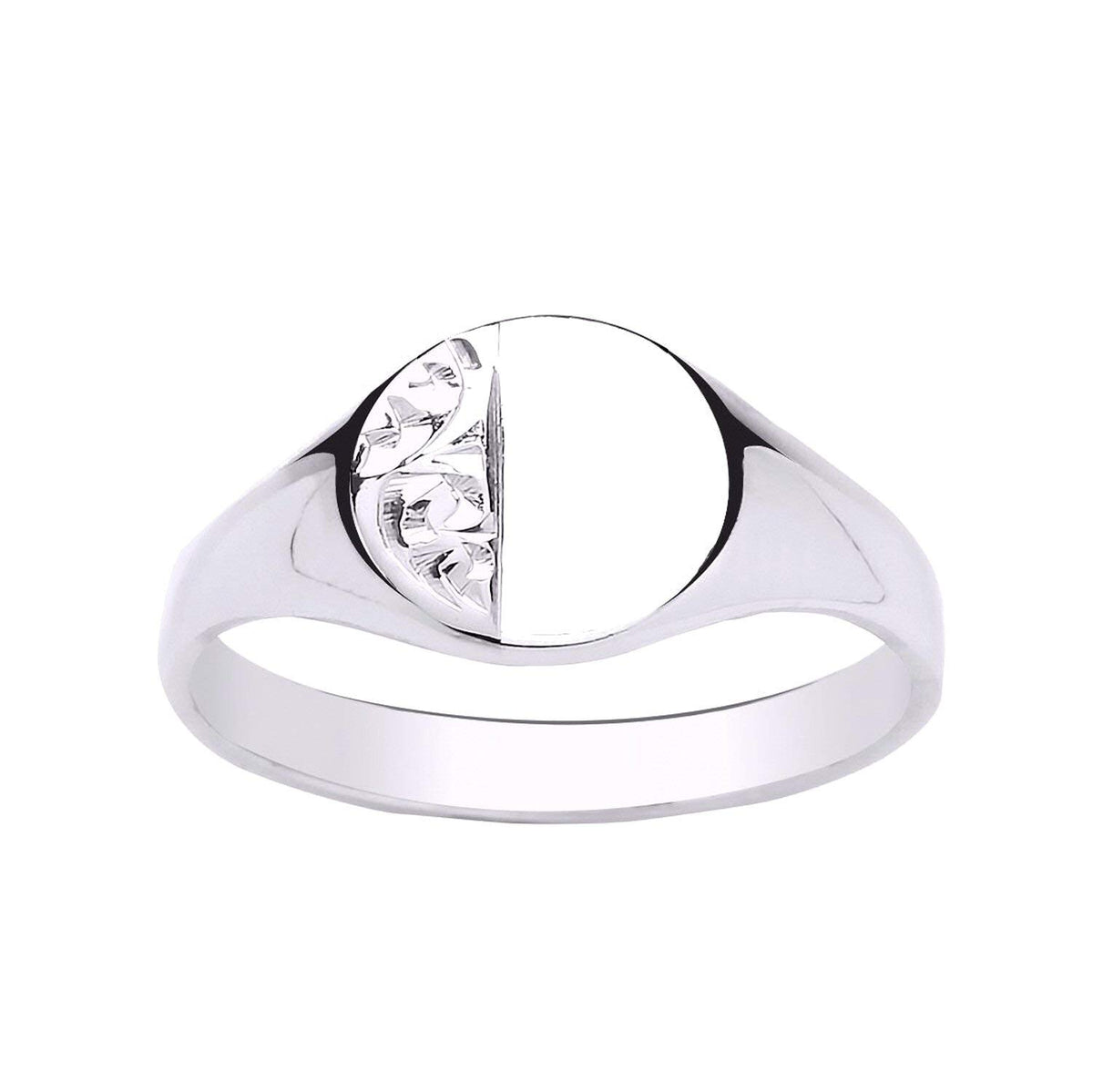 Silver Heavyweight Oval Signet Ring - Engravable - 925 Sterling Silver - Available in 6 St 