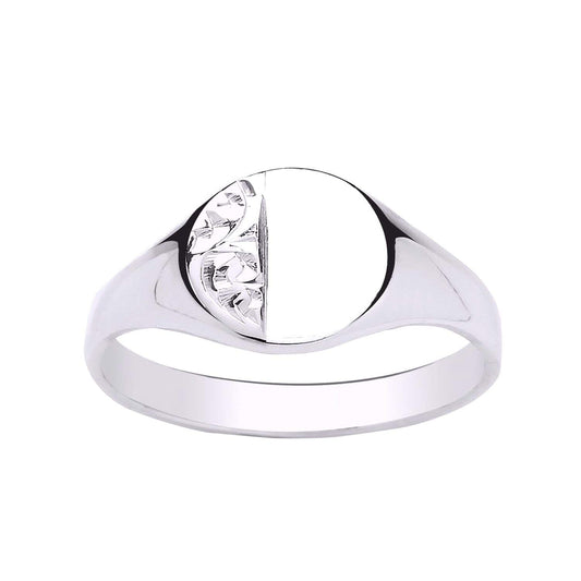Silver Heavyweight Oval Signet Ring - Engravable - 925 Sterling Silver - Available in 6 St ##01-womens-hwt-engraved