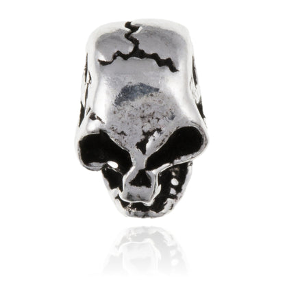 MENS Skeleton Skull Head Single Stud Earring/Ear Stud for Men Boys Teenage Teens - 925 Sterling Silver - Hypoallergenic Small Gothic Punk Piercing Earring