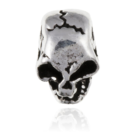 MENS Skeleton Skull Head Single Stud Earring/Ear Stud for Men Boys Teenage Teens - 925 Sterling Silver - Hypoallergenic Small Gothic Punk Piercing Earring