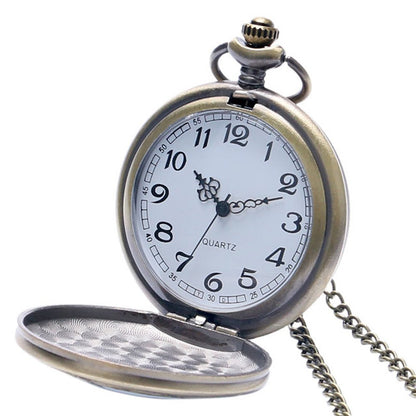 DR WHO Logo & Decorative Gallifrey Timelord Seal Bronze Effect Retro Case Full Hunter Mens/Boys Quartz Pocket Watch Necklace - On 32" Inch/ 80cm Chain