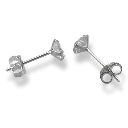 5MM MENS/UNISEX Simulated Diamond CZ Sterling Silver or Gold Stud Earrings 