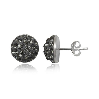 10MM Half Disco Ball Sterling Silver Stud Earrings 