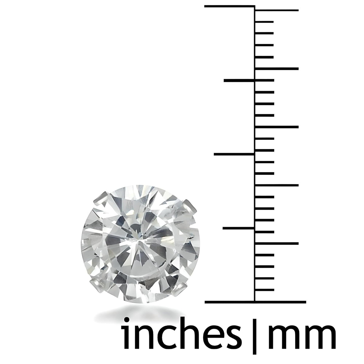 10MM Classic Brilliant Round Cut Cubic Zirconia (CZ) Sterling Silver Solitaire Stud Earrings/Ear Studs for Women Ladies Girls - Birthstone Earrings