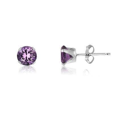 4MM Classic Brilliant Round Cut Cubic Zirconia (CZ) Sterling Silver Solitaire Stud Earring 
